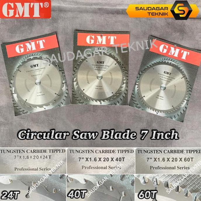 Mata Gergaji Potong Kayu GMT 7 Inch 24T 40T 60T Circular Saw Blade 7" 24 T 40 T 60 T Mata Circle 7 I