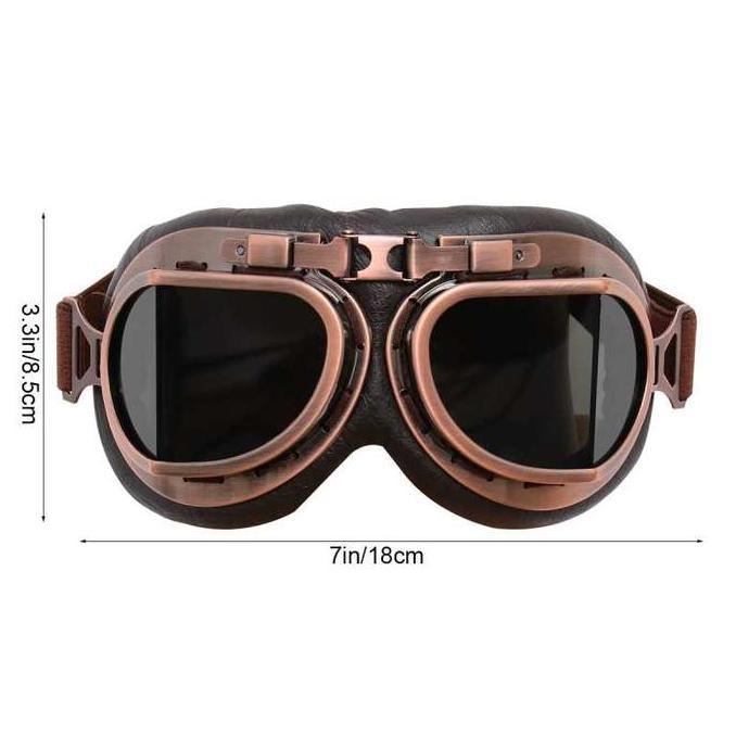 Kacamata Motor Lipat Classic Vintage Aviator Goggles Pilot Style