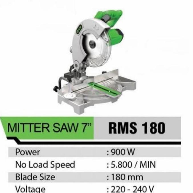 MITER SAW RYU 7 INCH RMS 180 MESIN PEMOTONG ALUMUNIUM