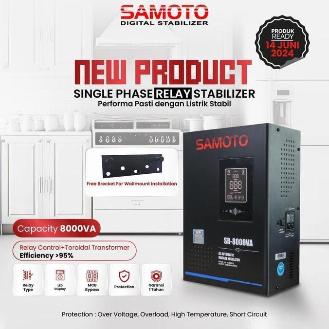 TERBARU - SR-8000 / 8000VA 1Phase RELAY STABILIZER SAMOTO