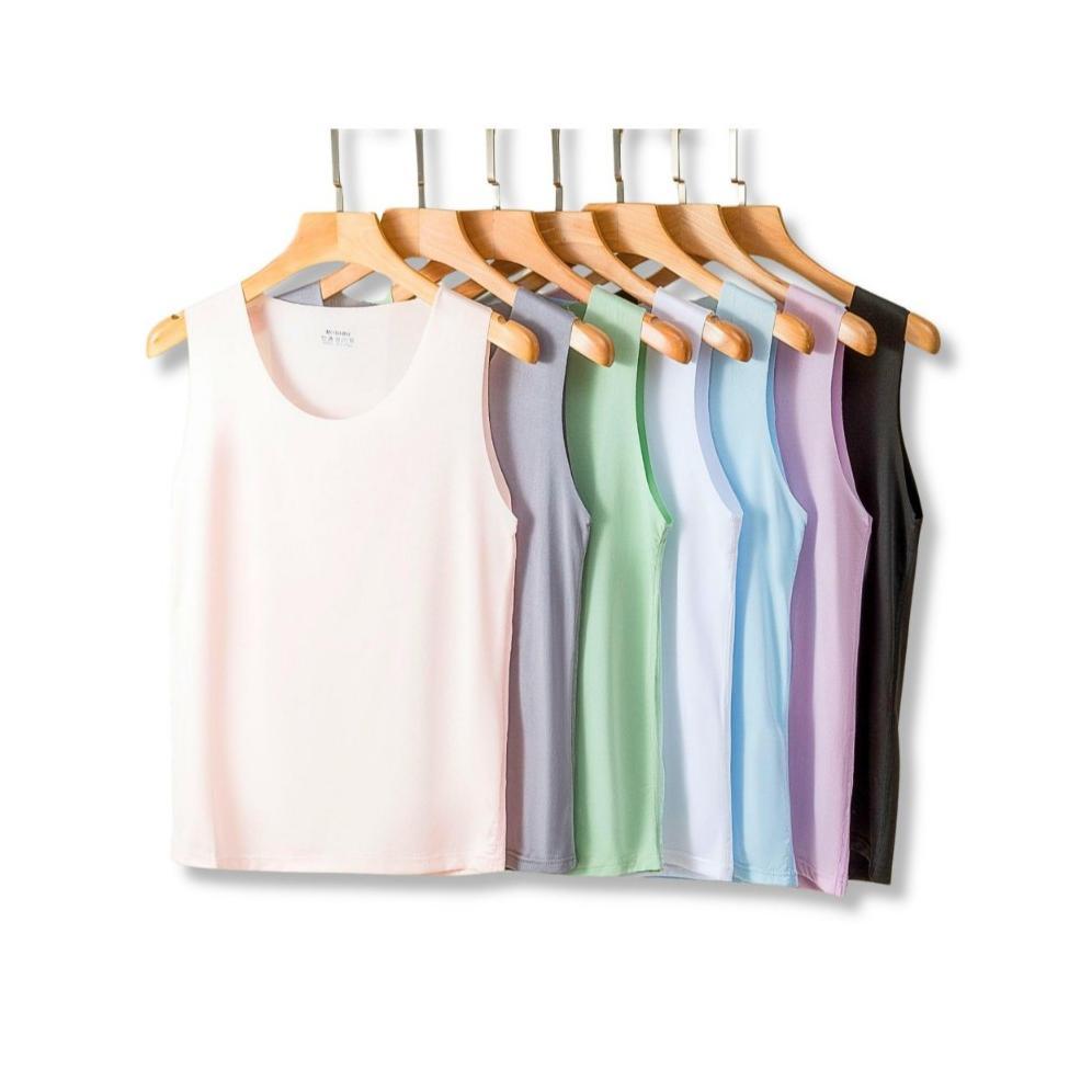 (EOSKW01) Kaos Dalam Tank Top Wanita Ice Silk Cool Melar Panjang Atasan