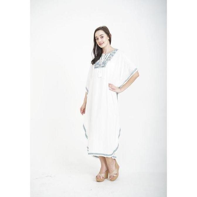 CHIC SIMPLE TRIBAL EMBROIDERY RAYON KAFTAN