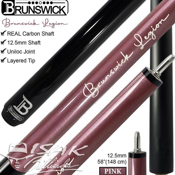 Brunswick Legion Cue Pink - REAL Carbon Shaft Uniloc Pool Stick Billiard