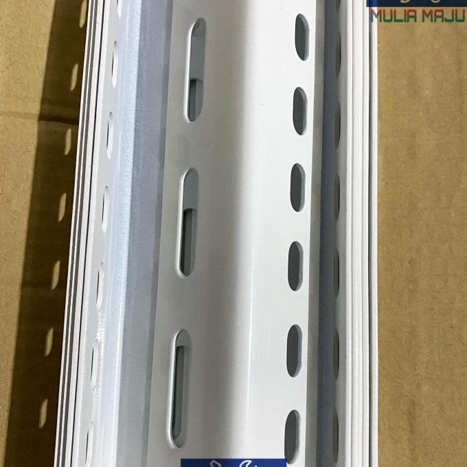 Ironbig- Besi Siku Lubang 2Mili Putih /Besi Siku Rak 2Milix38Mmx3Meter Tebal