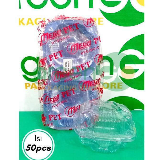 Siapkemas- Mika Hb Burger Mega Isi 50Pcs Transparan Mika Hamburger Donat Bening