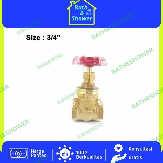 Stop Kran Air Kuningan Gate Valve 3/4" Inch Onda Pit Kran