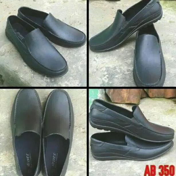 Berkualitas Sepatu Pria Pantofel Karet Hitam Att Ab 350 Flat Shoes