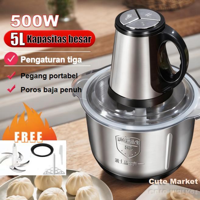 [READY] blender daging Besar 5L 304 Baja Tahan Karat Mudah dibersihkan chopper daging Penggiling Dag