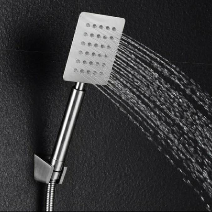 Hand Shower Kotak Stainless SUS 304 Minimalis Pipa Minimalis Pipa Selang