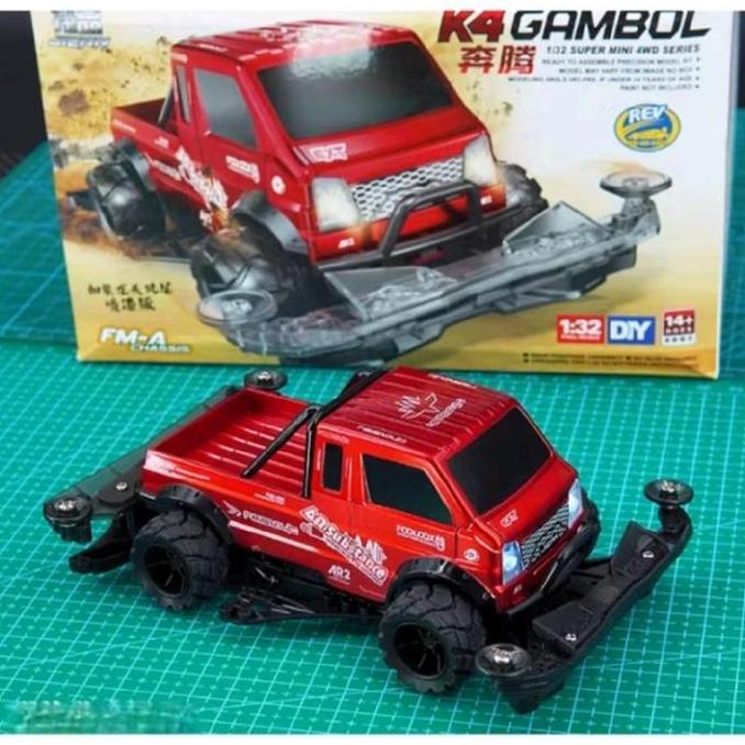 JIEPIN MINI 4WD K4 GAMBOL RED PAINTING BODY [ FM-A CHASSIS ]