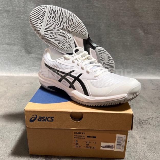 CUCI GUDANG SEPATU TENIS ASICS GAME FF WHITE BLACK/ TENNIS SHOE ASICS ORIGINAL MEN