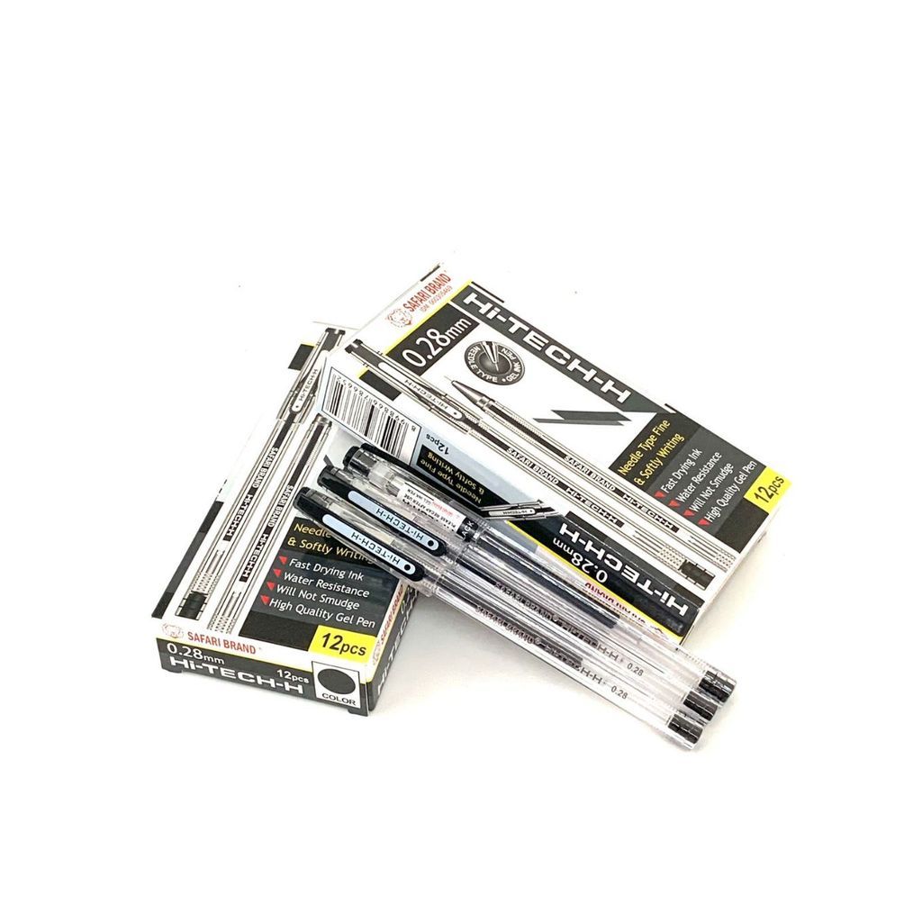 (1pack) Pulpen/Gel Pen Hi-Tech-H Hi-Tech Hitech Hi-Tec Hitec Murah Safari eds-on 0.28 mm