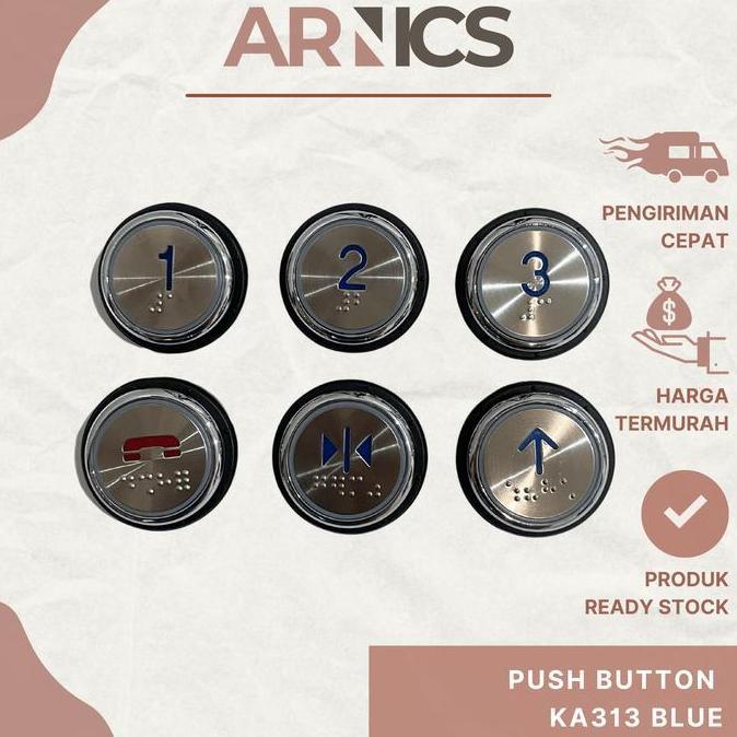 Push Button KA313 push button biru blue / Elevator Push Button / Push Button Lift HARGA SPESIAL