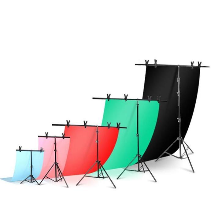 Lansungkirim- Stand Background Backdrop Photography T-Shape / Tiang Green Screen