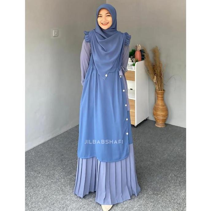 Bergaransi Gamis Ayana Kombinasi Dress Korean Jilbabshafi