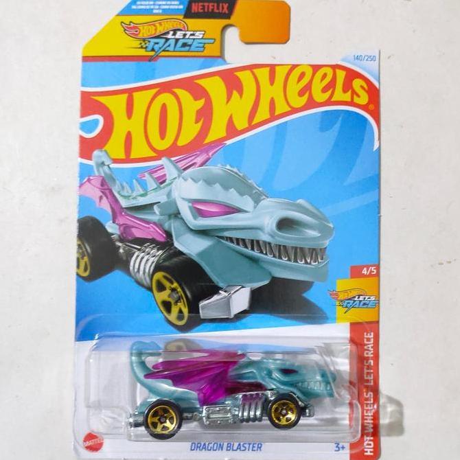 Hotwheels Hot Wheels Dragon Blaster biru muda 2024 HW Lets Race
