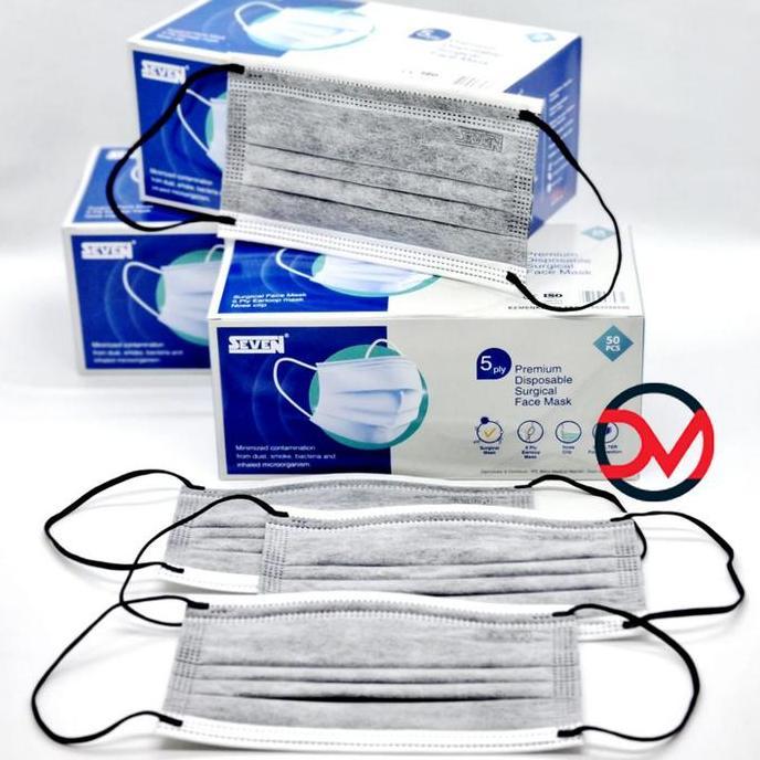 Medivix- Masker Seven Premium Surgical 5Ply Isi 50 / Masker Medis Earloop 5 Ply