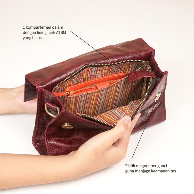 Tas Kulit Wanita Abekani Swasti Bag Top Handle Bag Tas Pesta Hangout Tas Mini Sling Bag