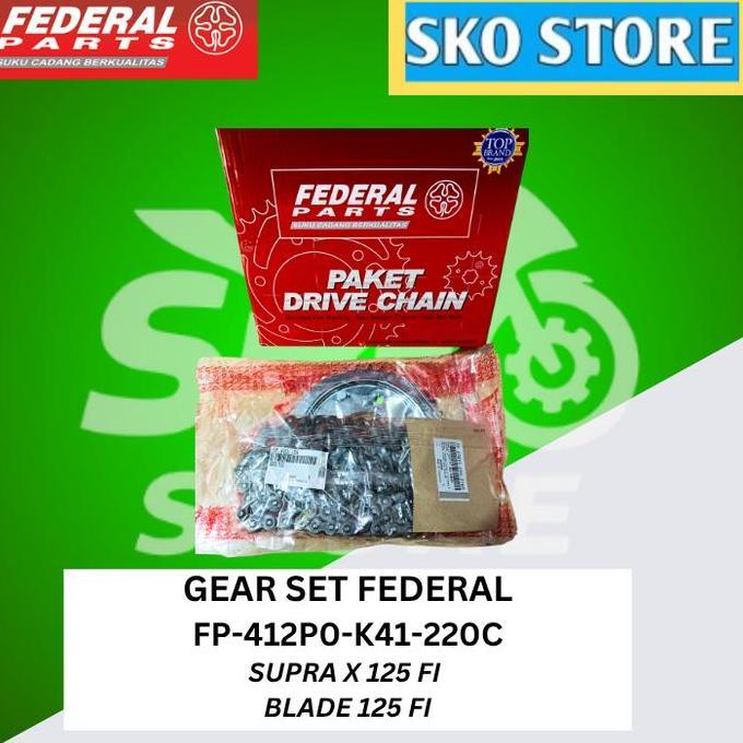 Promo Gear Set FP-412P0-K41-220C Federal Original Paket Gir ,Gearset,Gir "SUPRA X 125 FI ( 2014) BLA