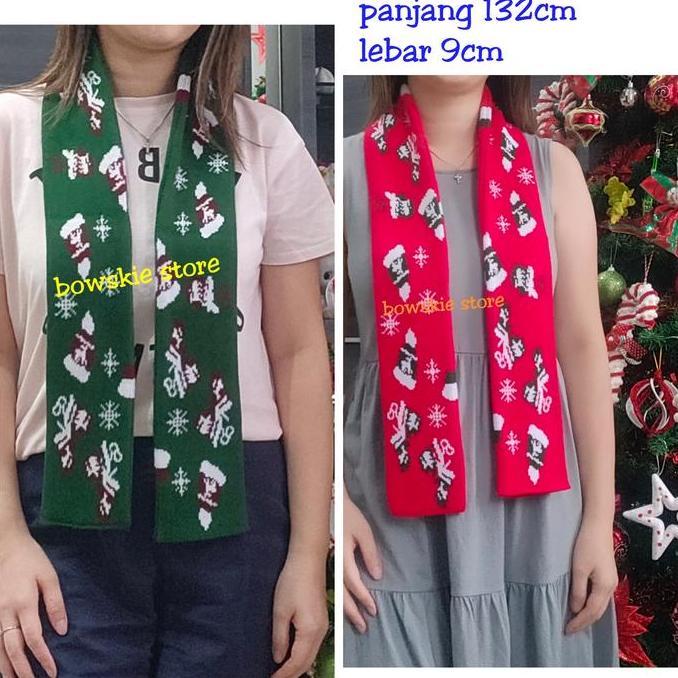 syall shawl leher aksesoris natal syal scarf rajut motif rusa salju Best Seller