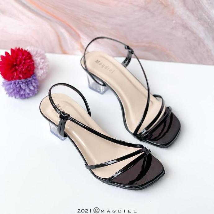 [CUCI GUDANG] / Magdiel - Heels Kaca Wanita / Sandal Tali Wanita Transparant