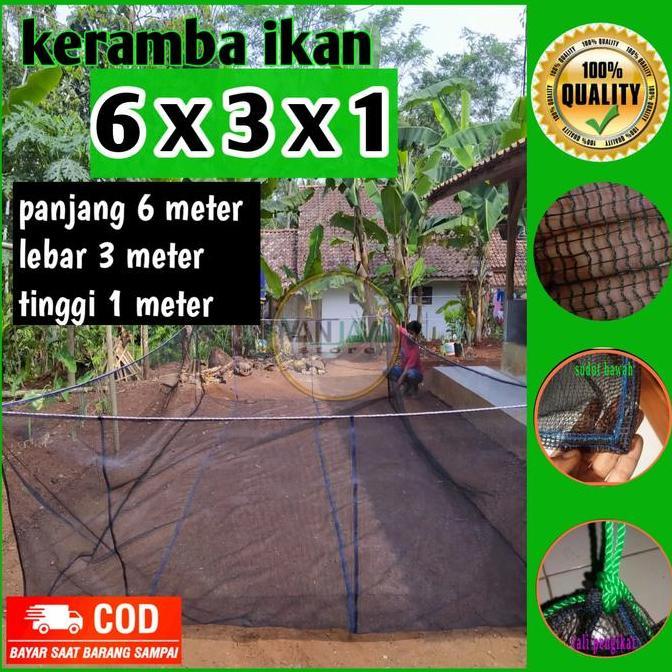 Keramba Ikan Jaring Waring Ikan 6x3x1 Karamba Ikan murah Siap Pakai