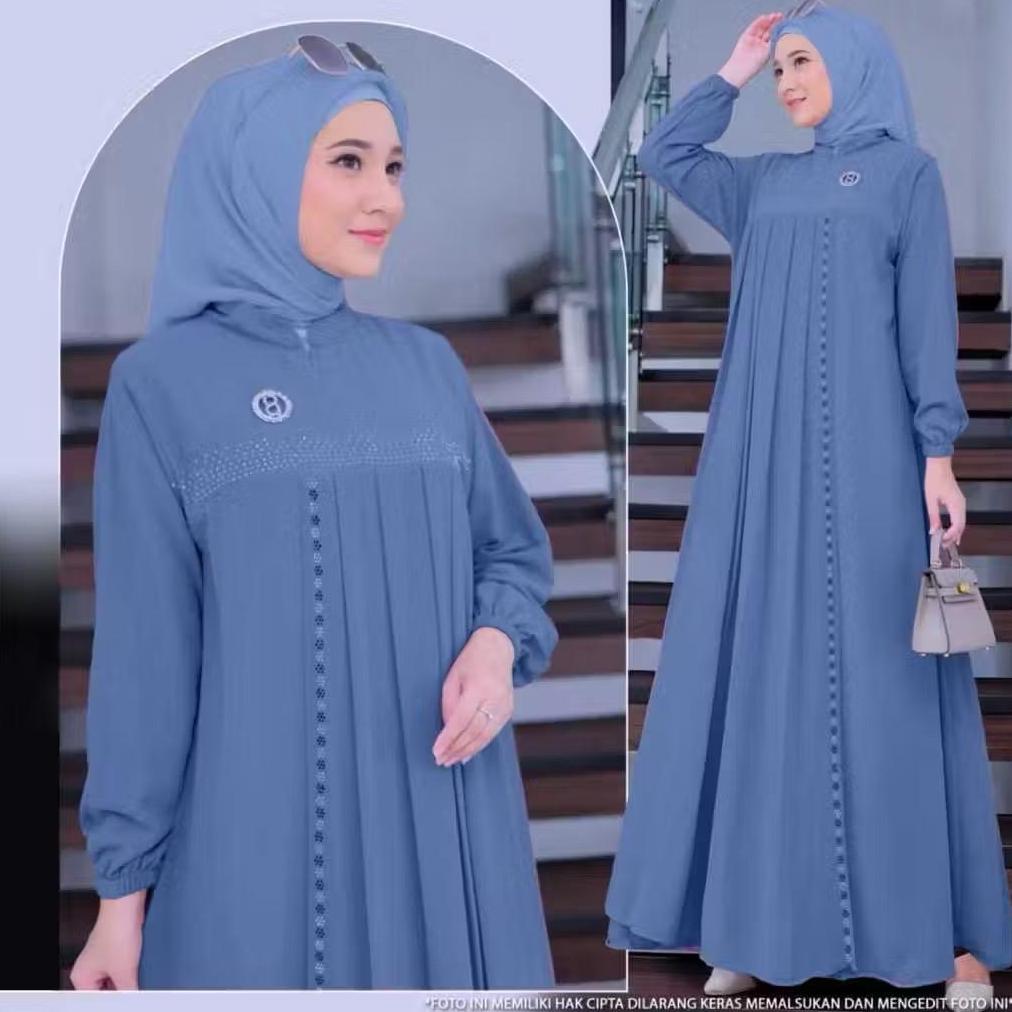 HOT PRODUCT Anggun Dress Pakaian Viral 2026 Bahan CerutyBabyDoll Gamis Pesta Mewah Dres Kondangan Ga