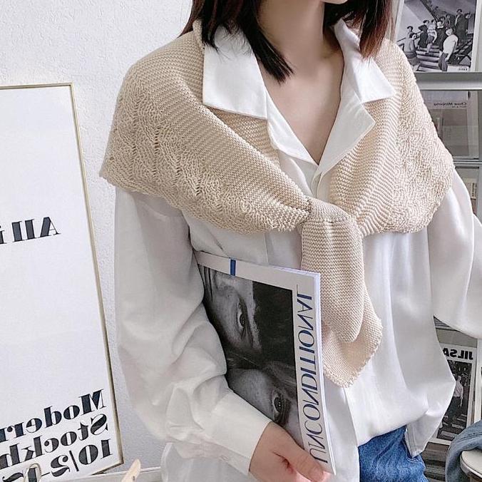 Syal Selendang Rajut Wanita Korean Premium Aksesoris Baju Syal Kerah Rajut Syal Bahu Selendang Ready