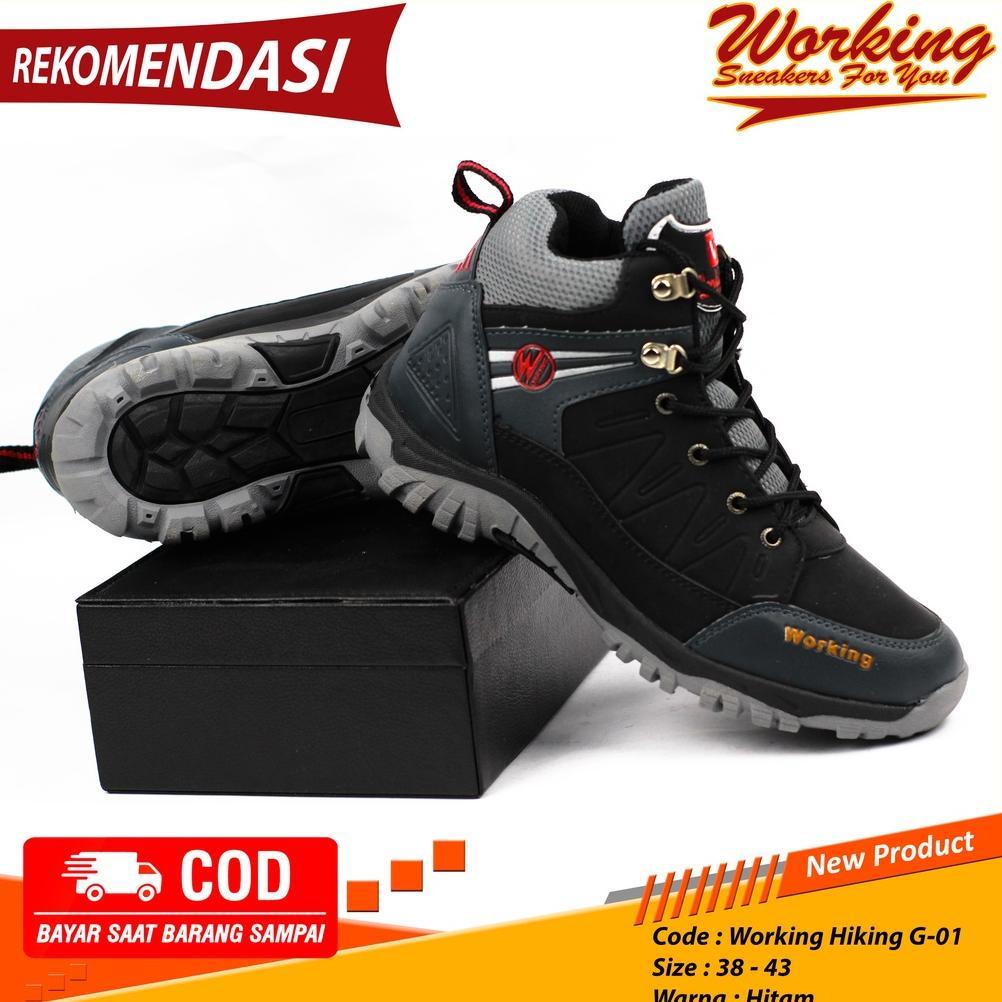 Diskon Sepatu Pria Boot Working G-01 // Sepatu Gunung Luar Negeri // Sepatu Tracking