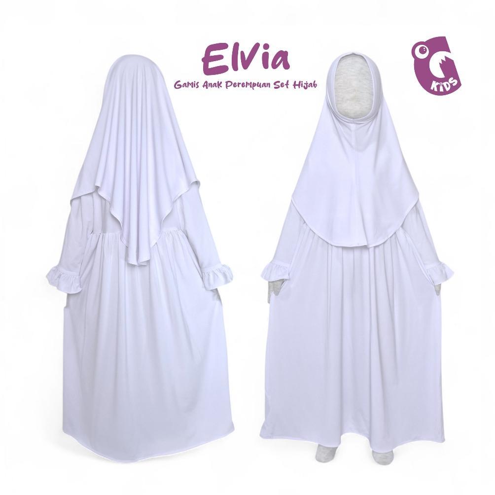 Flash Sale Elvia Gamis Anak Set Hijab Bahan Jersey Premium Usia 3-12Thn