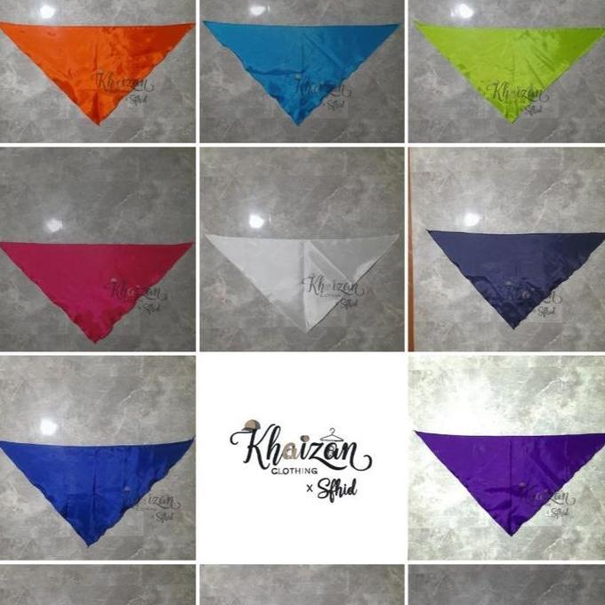 Syal Slayer Segitiga Polos Manasik Bisa Bordir Nama Ready