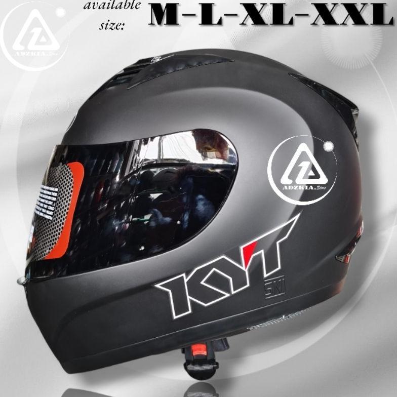 HELM KYT R10 SOLID BLACK DOFF | HITAM DOFF | FULL FACE | READY SIZE JUMBO XXL