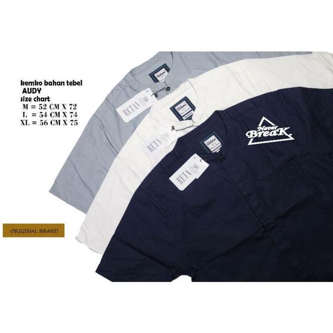 neverbreaknb Koko kancing setengah /  kemeja kemko polos casual /  kemeja kemko pria / kemeja retama