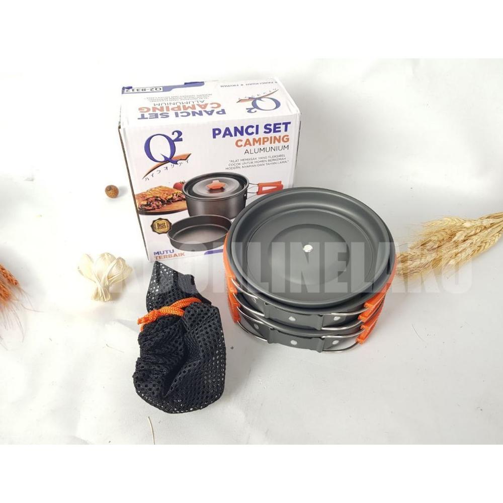 ALAT MASAK CAMPING Q2 / PANCI SET CAMPING Alumunium / Q2-8312 SERBAGUNA Murah