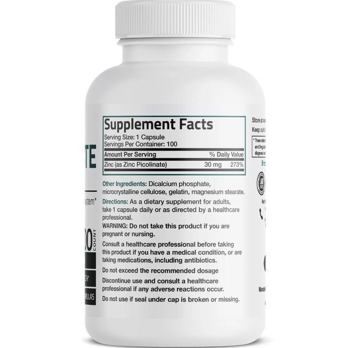 Vitbreak- Bronson Zinc Triple Play 30 Mg Zinc Acetate Picolinate & Orotate