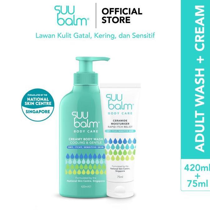 Bodies- Adult Body Care Pack - Suu Balm Dual Cooling & Moisturising Cream Body Wash (420Ml) & Suu Ba