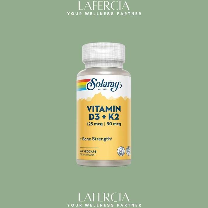 Vitbreak- Vit D3K2 Solaray Vit D Vitamin D3 + K2, 125 Mcg (5000 Iu) Vegetarian Caps