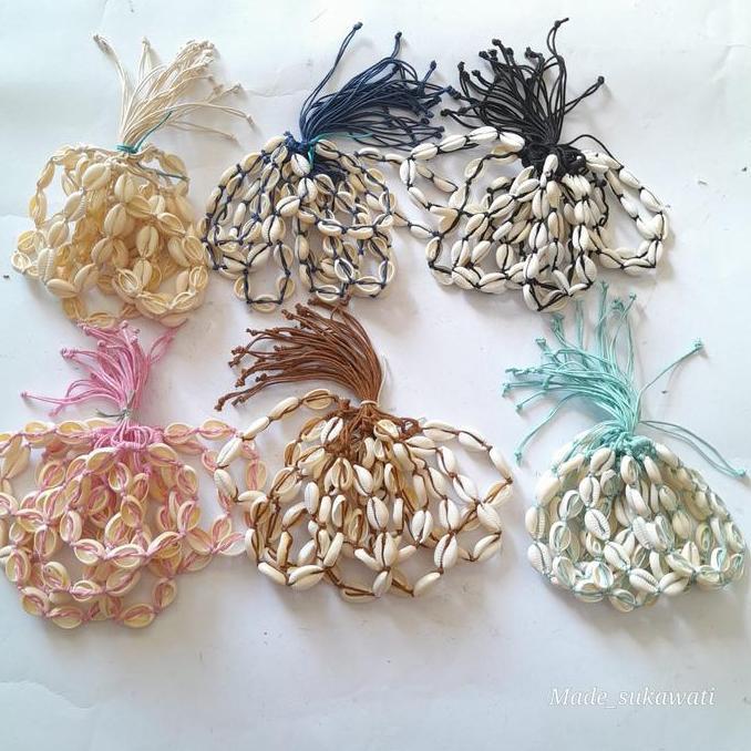 favorit] Gelang tali kerang kerajinan tangan aksesoris Bali