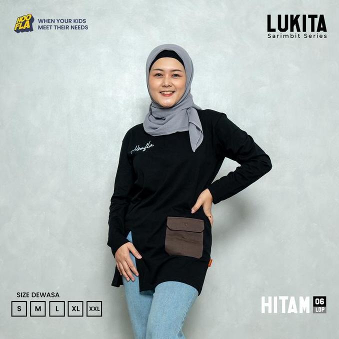 Baju Kaos Couple Seragam Sarimbit Keluarga Ayah Ibu Anak Lukita Sarimbit Series Hitam