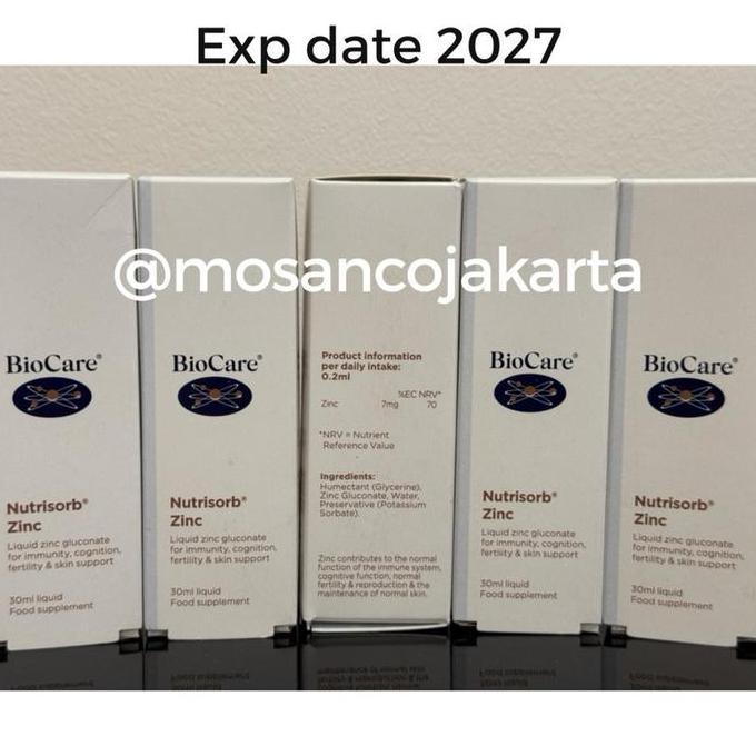 Grildd- Ready Stock Biocare Nutrisorb Zinc 30Ml
