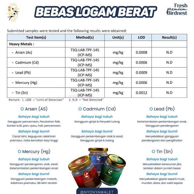 Grildd- Nyonya Walet - Minuman Sarang Walet - Bird Nest Drink - Full Nest (99% Bird Nest) - Box 8