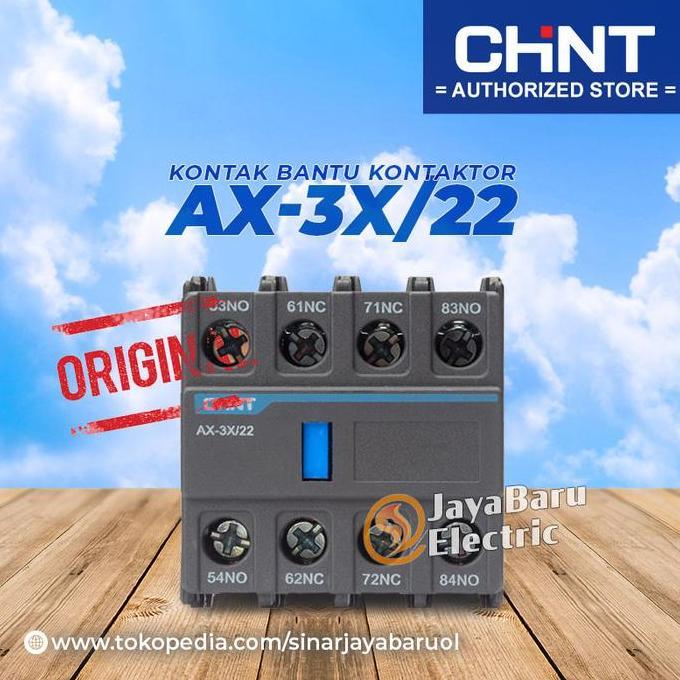 Otopilot- Chint Auxiliary Kontak Bantu Contactor Kontaktor 2No 2Nc Ax-3X/22
