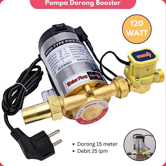 Pompa Pendorong Air Otomatis  Booster Pump 120W Pompa Dorong Wastafel Kamar Mandi Kran Mesin Cuci Pe