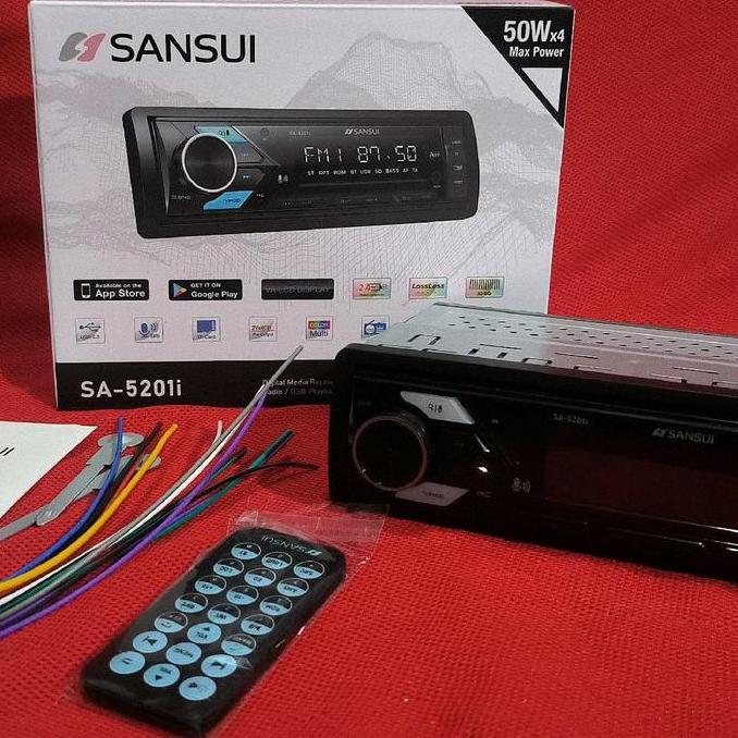 Single Din Sansui SA-5201i MP3 USB bluetooth Radio/USB playback premium sound quality [terbaik]