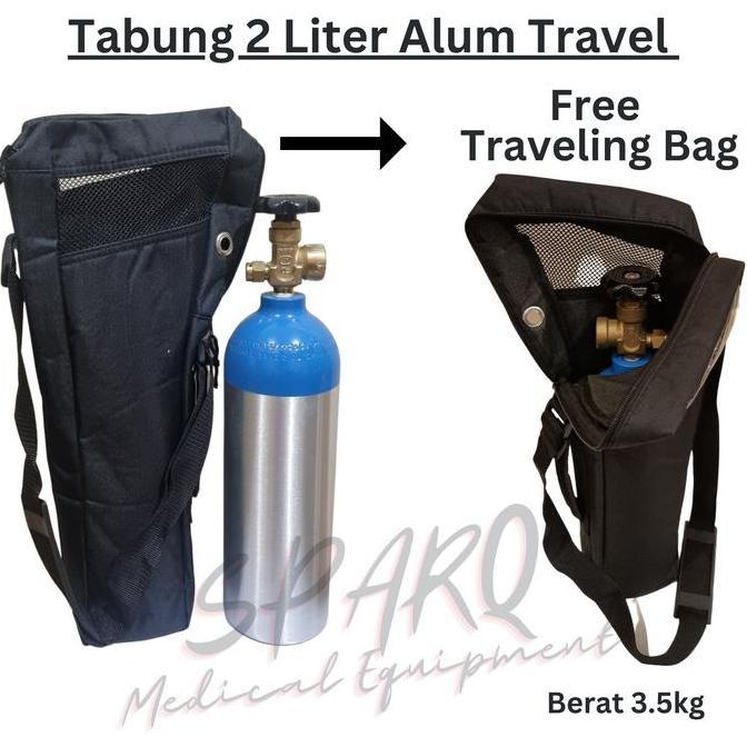 Tabung 2 Liter Aluminium Portable Oksigen + Tas SAJA