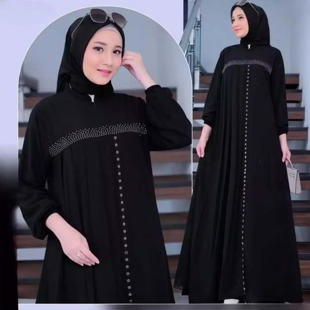 HOT DEALS Anggun Dress Pakaian Viral 2026 Bahan CerutyBabyDoll Gamis Pesta Mewah Dres Kondangan Gami