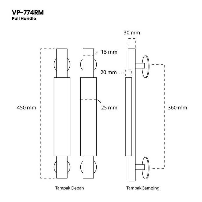 Siap Kirim Pull Handle Gagang Tarikan Pintu Rumah Kayu 45 Cm Stainless Viano ( By Nobleza )