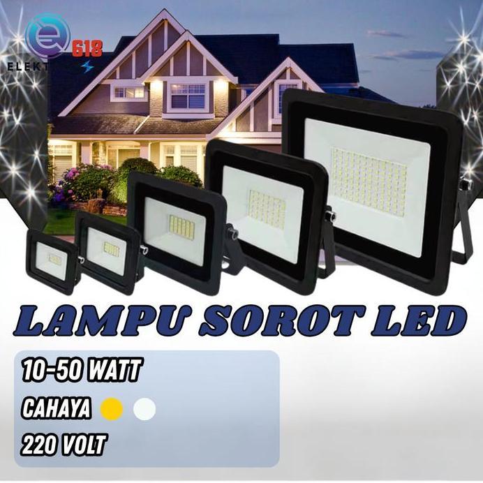 LED Lampu Sorot 10W-50W Outdoor Cahaya Kuning Putih Minimalis Tahan Cuaca IP66 Hemat Energi SMD High