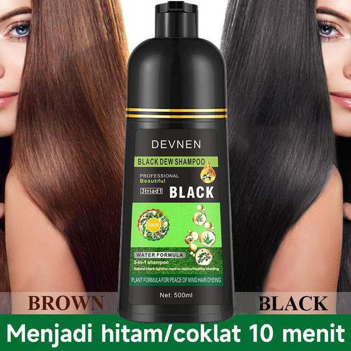 Haircare- Black/Brown Instant Coloring Hair Shampo 500Ml Penghitam Rambut Uban Shampoo Pewarna Rambu