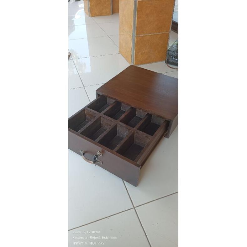 PROMO laci uang laci kasir cash drawer kayu jati 7 skat dan 8 skat